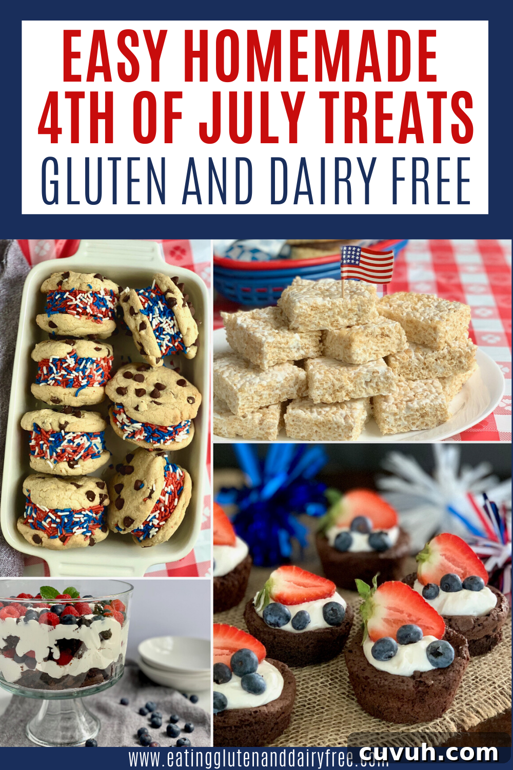 Patriotic 4th of July Desserts to Impress Your Guests 2 Several different 4th of July desserts.