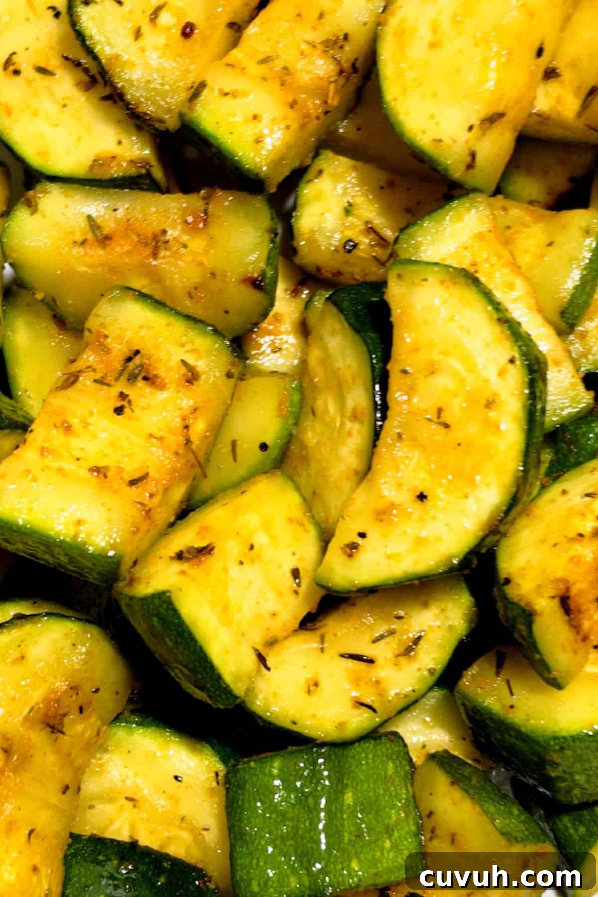 zucchini in the air fryer finished close up picture