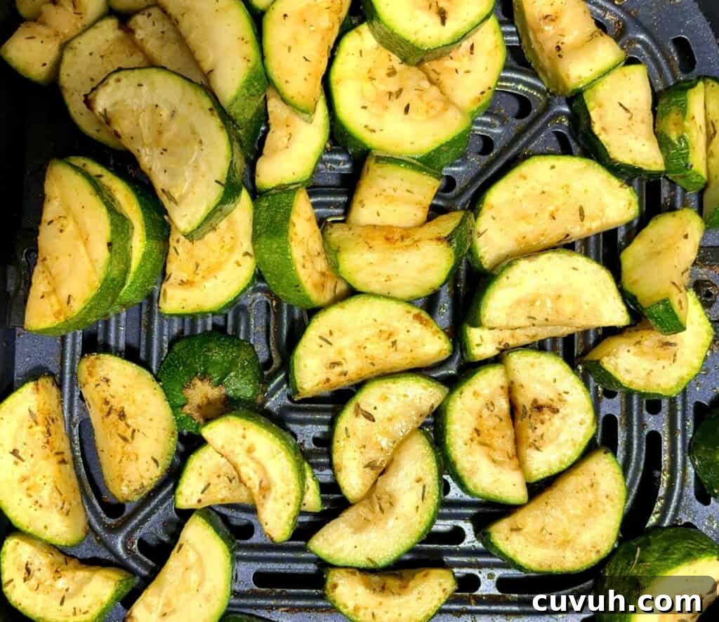 zucchini cooked in air fryer basket