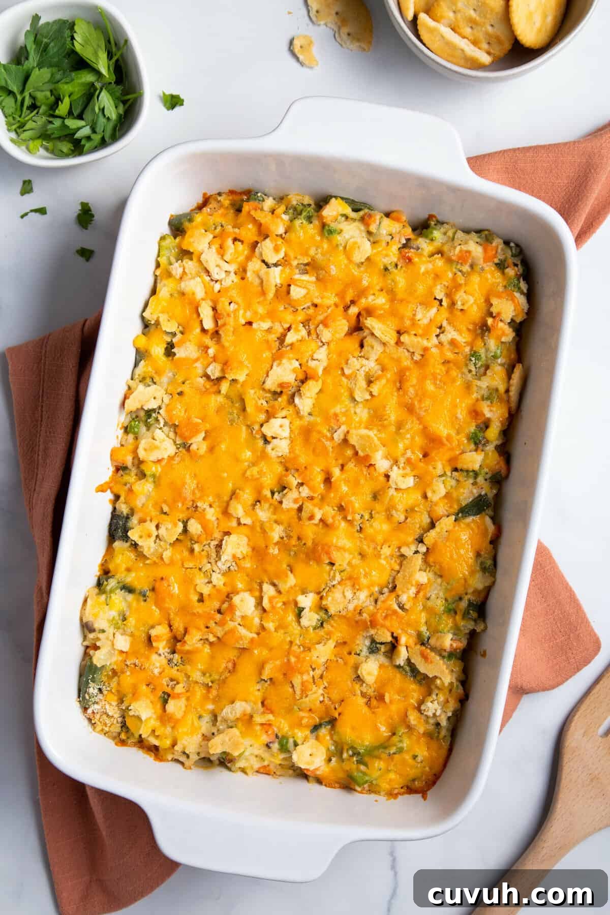 Hearty Seasonal Vegetable Casserole Recipe for Family Meals 3 top down image of vegetable casserole