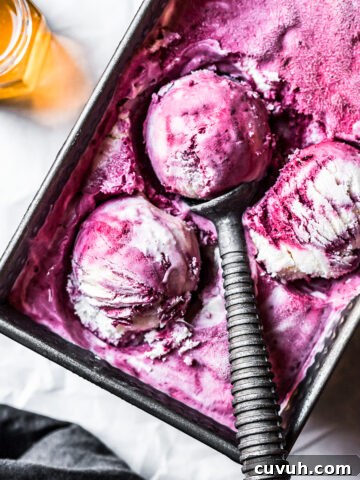 Honey blackberry mascarpone ice cream.