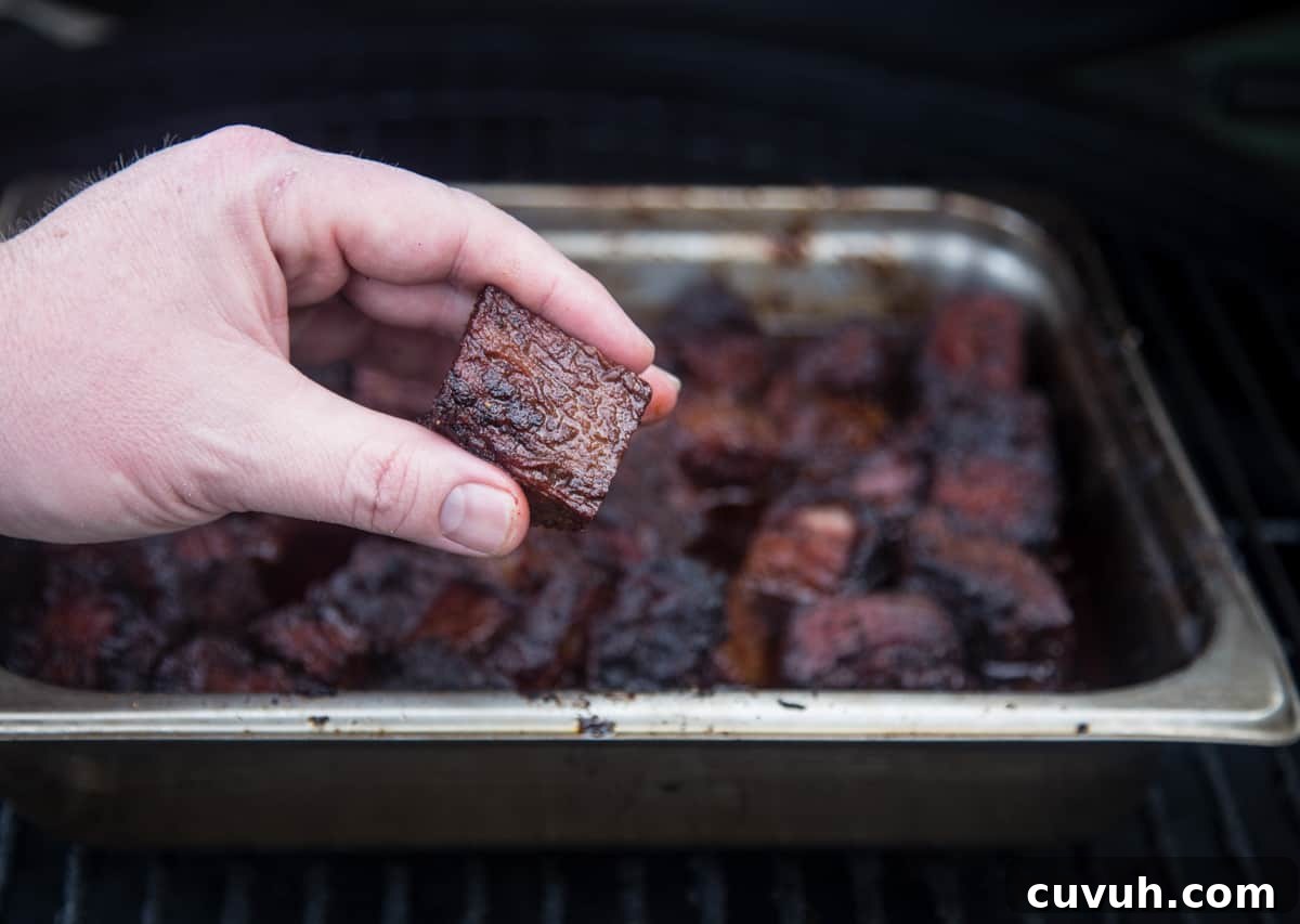 Holding a BBQ Beef Burnt End