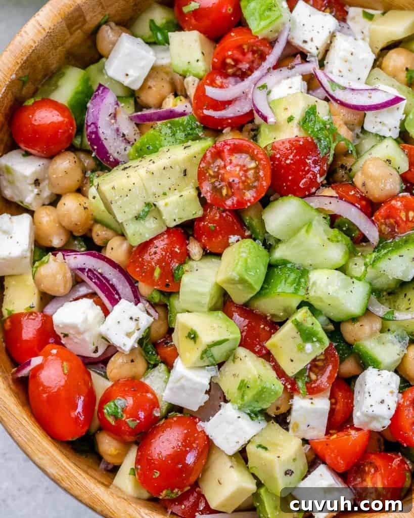 top view chickpea salad 