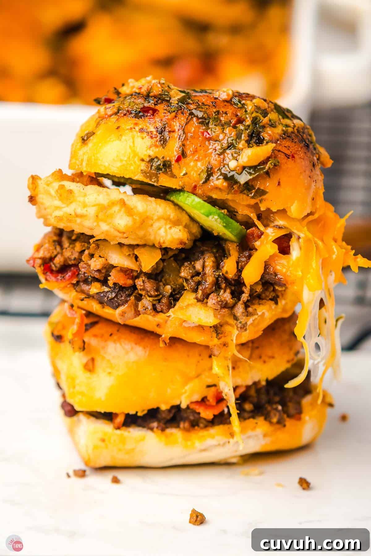 stack of two cowboy sliders