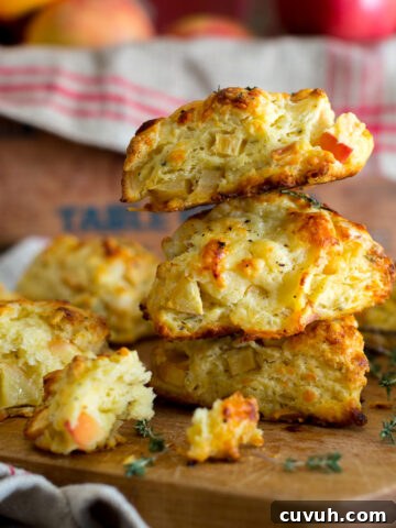 Apple Cheddar and Thyme Scones