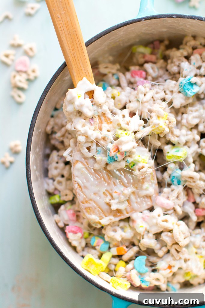 Lucky Charms S'mores Treats: Magic Marshmallow Dessert Recipe 10 Lucky Charms Treats mixing