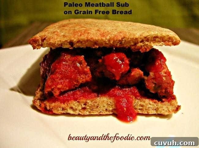 Paleo Meatball Sub Recipe: Savory Low-Carb Italian Sandwich 2 Paleo Meatball Sub / beautyandthefoodie.com