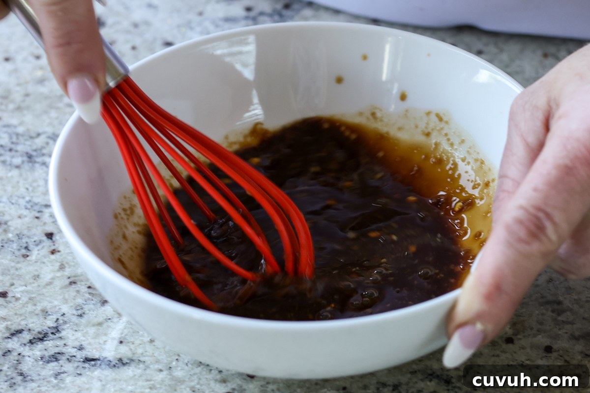 Creamy Tahini Ramen with Teriyaki Tofu (Nut-Free, One-Pan) 10 teriyaki sauce in the bowl after mixing