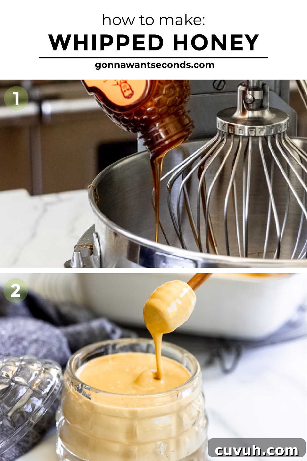 Step by step how to make whipped honey
