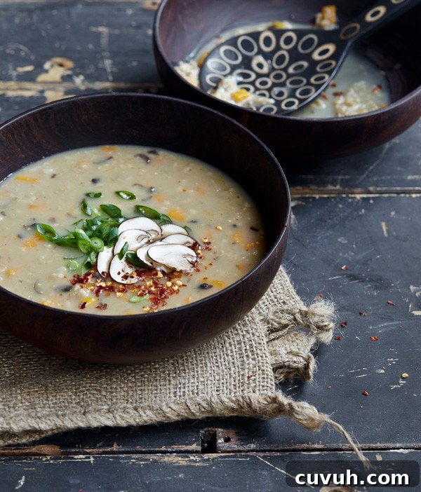 Mushroom & Ginger Steel-Cut Oatmeal Congee (Vegan) 2 Mushroom Ginger Steel-Cut Oat Congee Recipe