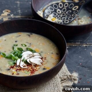 Mushroom & Ginger Steel-Cut Oatmeal Congee (Vegan) 8 img 7840 7