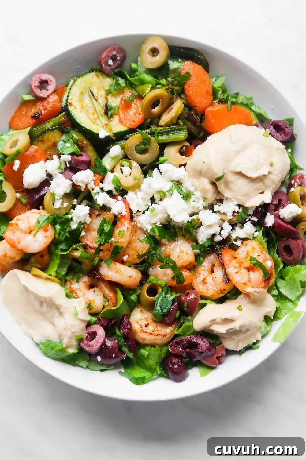 Mediterranean Shrimp Bowl Recipe with Lemon Garlic Quinoa 2 These quick and easy Mediterranean shrimp bowls are one of the best healthy lunch ideas ever! They take little time to cook, are full of flavor and a must-try Mediterranean recipe!