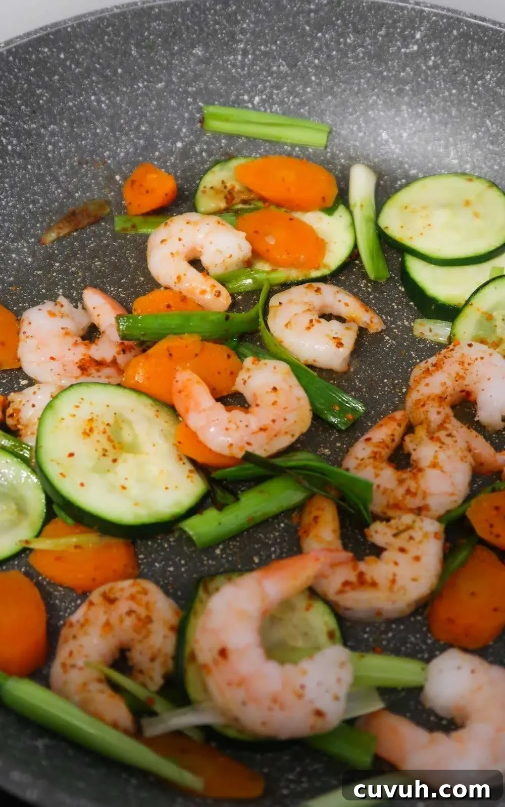 Mediterranean Shrimp Bowl Recipe with Lemon Garlic Quinoa 6 add shrimp