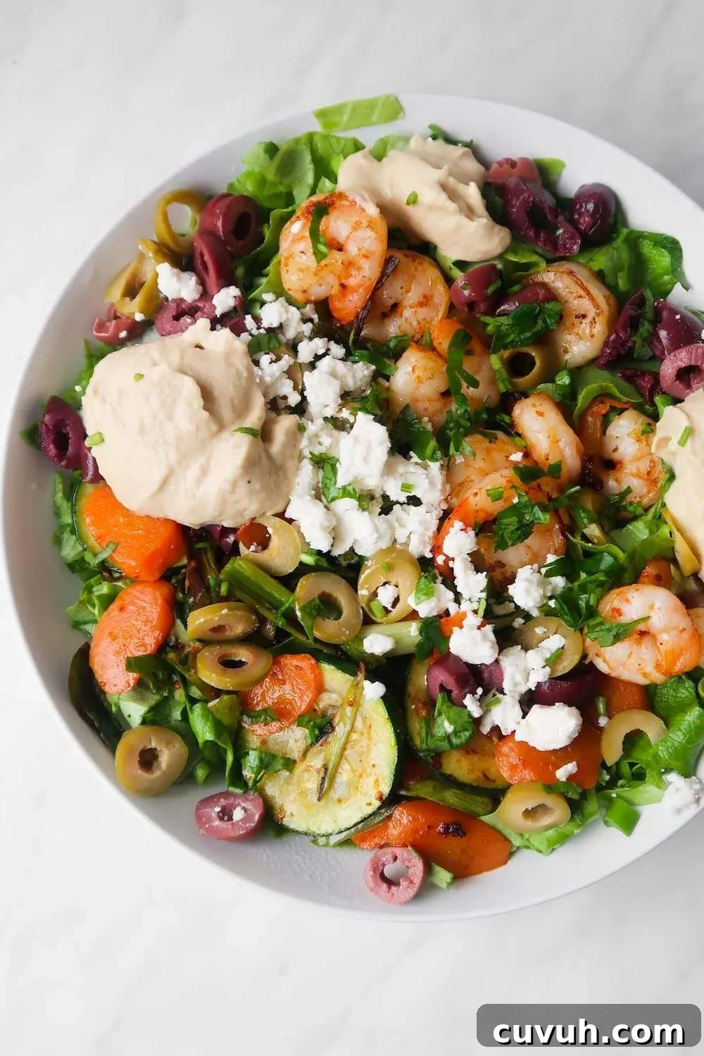 Mediterranean Shrimp Bowl Recipe with Lemon Garlic Quinoa 8 These quick and easy Mediterranean shrimp bowls are one of the best healthy lunch ideas ever! They take little time to cook, are full of flavor and a must-try Mediterranean recipe!