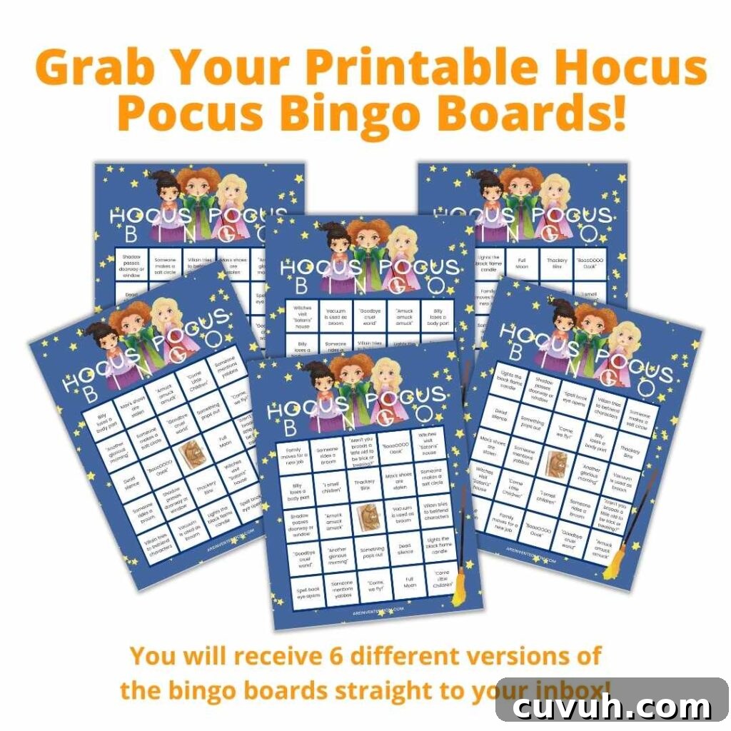 hocus pocus bingo mockup