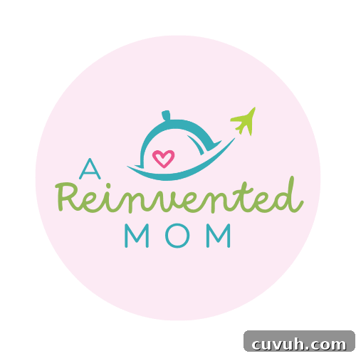 A Reinvented Mom graphic logo.