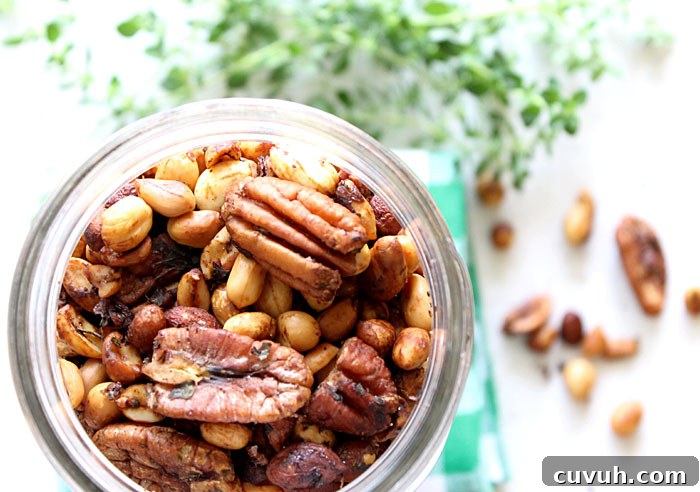 Herb-Roasted Mixed Nuts with Thyme and Rosemary 3 mixed nuts with rosemary and thyme 1