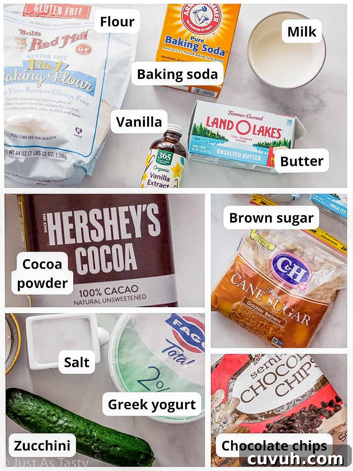 Ultra-Moist Double Chocolate Zucchini Bread — Gluten-Free & Eggless 3 Recipe ingredients.