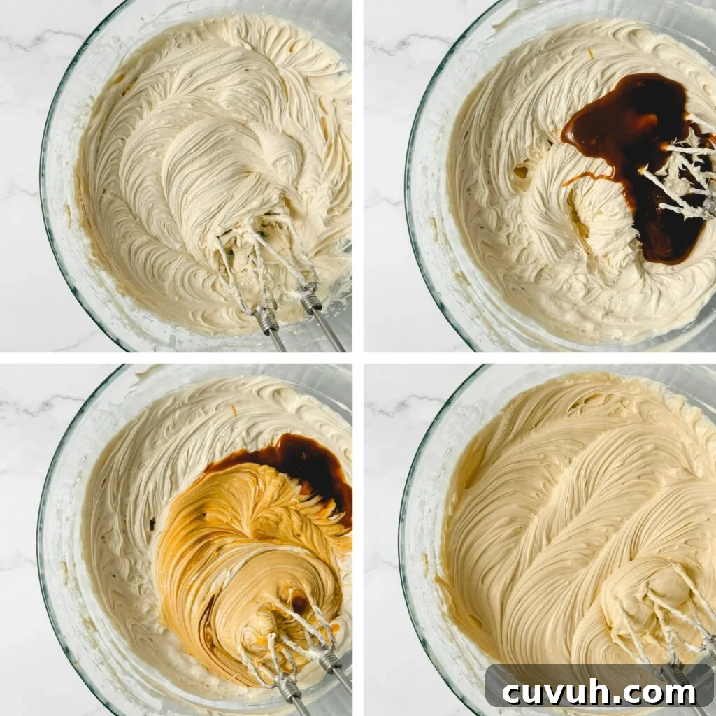 Caramel Apple Cheesecake Pie Recipe — Decadent Fall Dessert 4 Caramel cheesecake filling in crust
