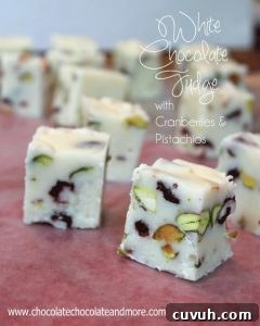 Dulce de Leche Caramel Fudge Recipe: Creamy Latin-Style Squares 6 White Chocolate Fudge with Cranberries and Pistachios-full of red and green color, perfect for the holidays!