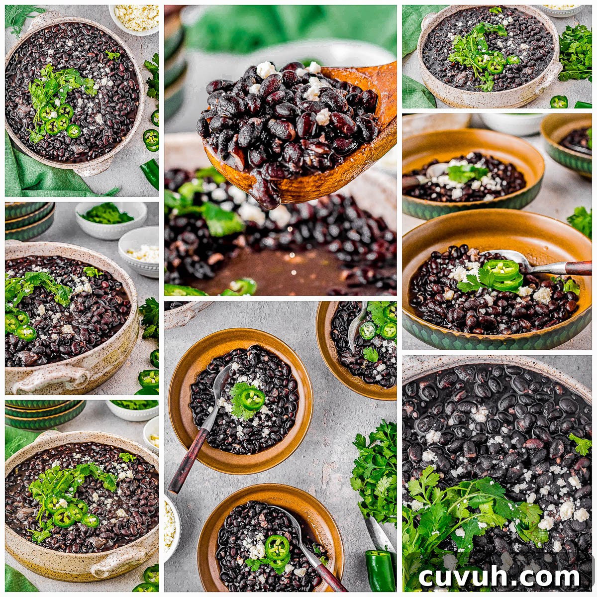 Quick Instant Pot Black Beans Recipe for Perfectly Tender Beans 9 Seasoned black beans with garnish