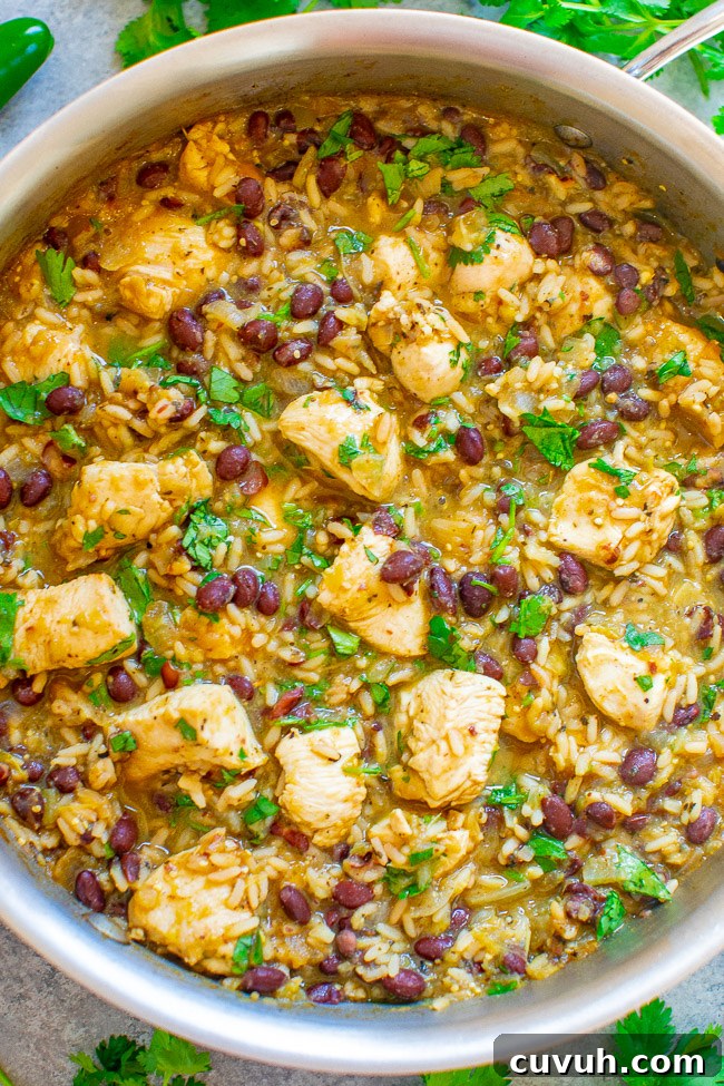 Quick Instant Pot Black Beans Recipe for Perfectly Tender Beans 21 15-Minute Salsa Verde Chicken, Rice, and Beans