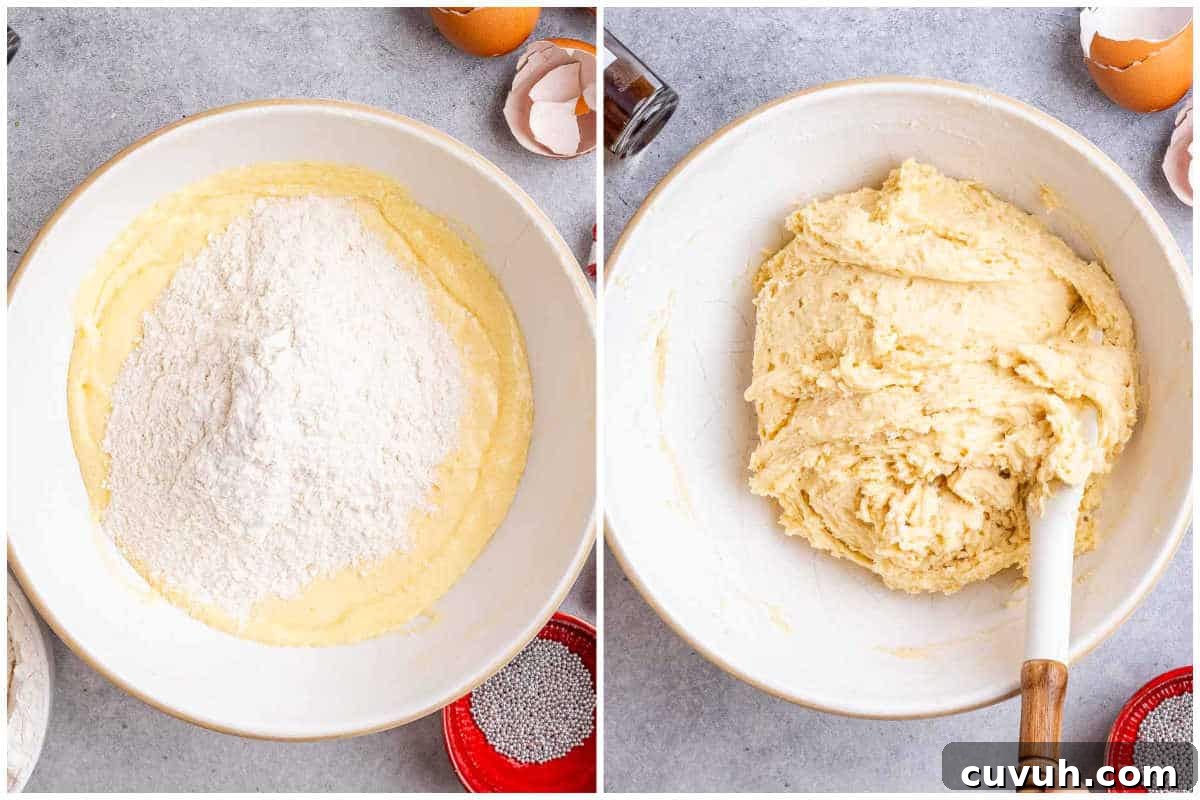 process shot of making the cookie dough.