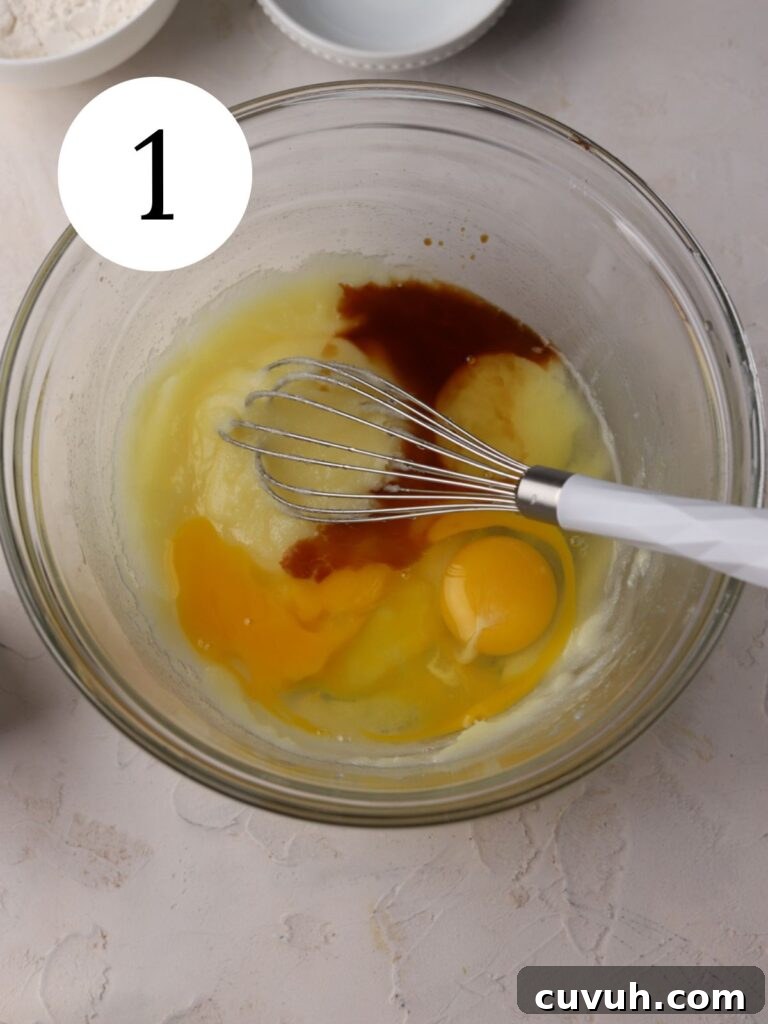 Mixing brownie batter