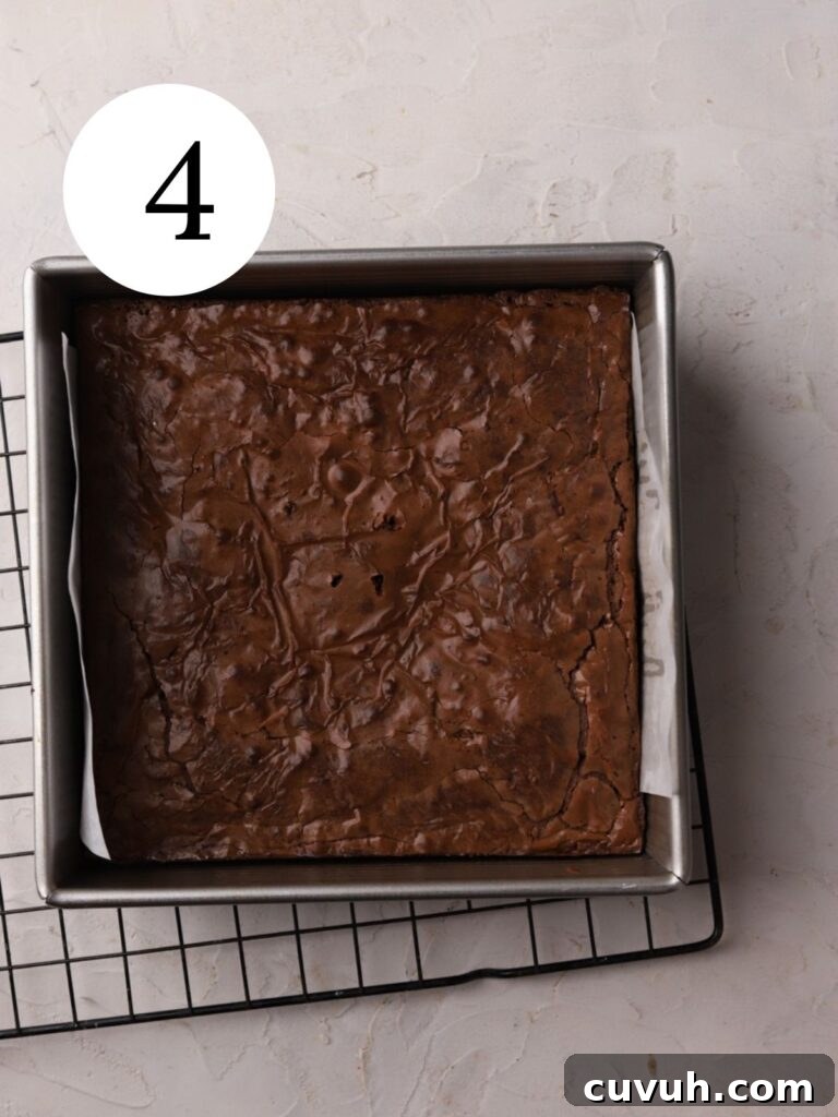 Brownie batter in pan