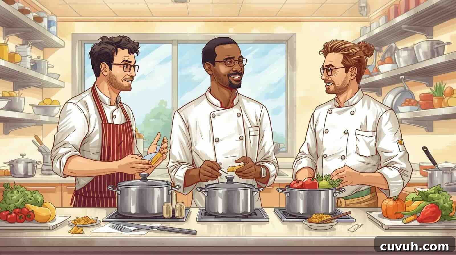 Chefs discussing a dish in an Alaskan School