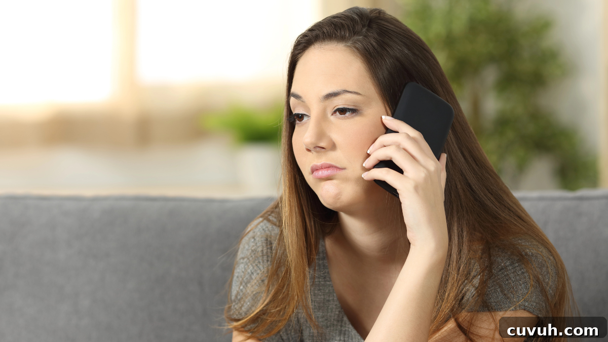 woman annoyed on phone