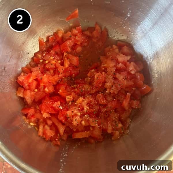Finely chopped or grated tomato for Cretan Dakos