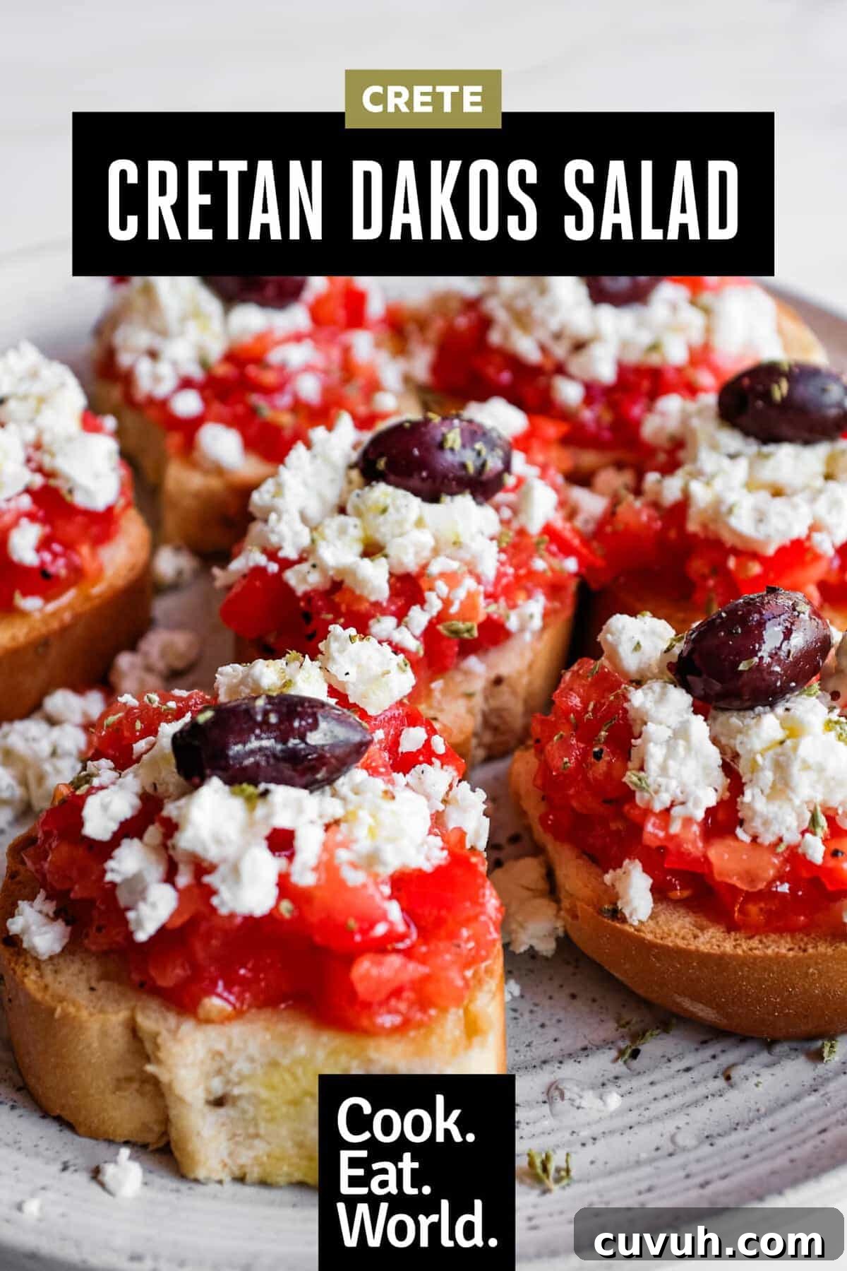 Rustic Cretan dakos served mezze-style with olive oil and barley rusks