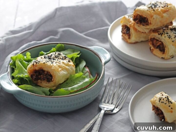 Image for Easy Mushroom and Nut Vegetarian Sausage Rolls 